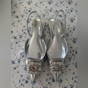 INC International Concepts Silver Flats with Crystal Embellishments